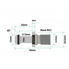 Pino de Fixação Para Cones BT30 x 45 Graus (Tirante / Chupeta) 