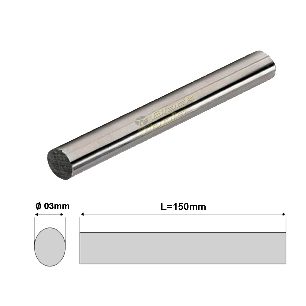 Cilindro (Blank) De Metal Duro K20 Diâmetro 03x150mm