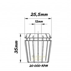 Pinça ER25-12,0MM DIN 6499 20.000-RPM