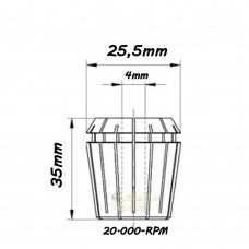 Pinça ER25-4,0MM DIN 6499 20.000-RPM